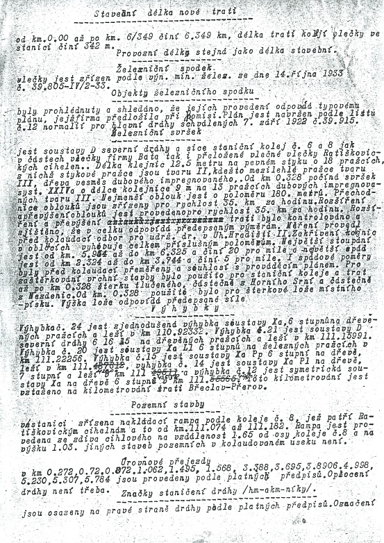 Třetí strana zápisu o kolaudaci ze dne 27. dubna 1934. Sbírka Leoš Tomančák